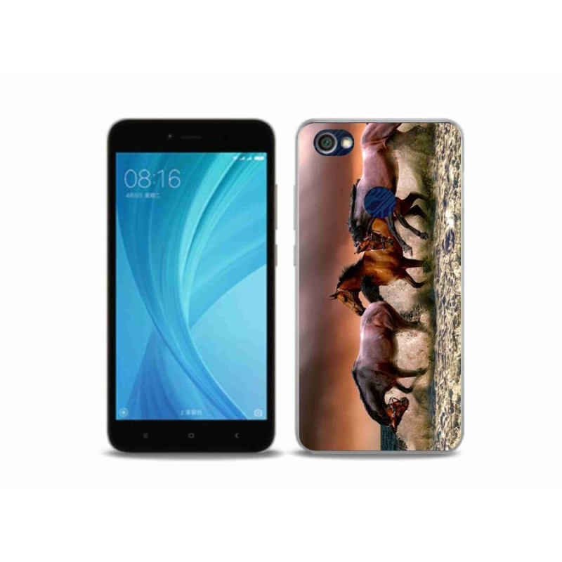 Gelový obal mmCase na mobil Xiaomi Redmi Note 5A Prime - koně 1
