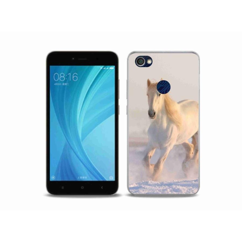 Gelový obal mmCase na mobil Xiaomi Redmi Note 5A Prime - kůň ve sněhu