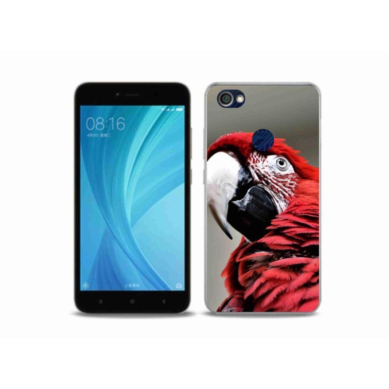 Gelový obal mmCase na mobil Xiaomi Redmi Note 5A Prime - papoušek ara červený