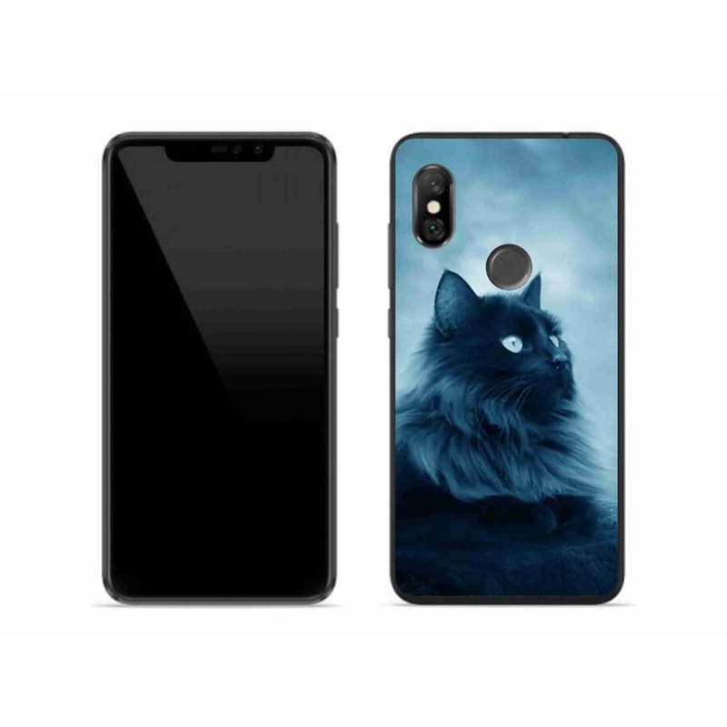 Gelový obal mmCase na mobil Xiaomi Redmi Note 6 Pro - černá kočka 1