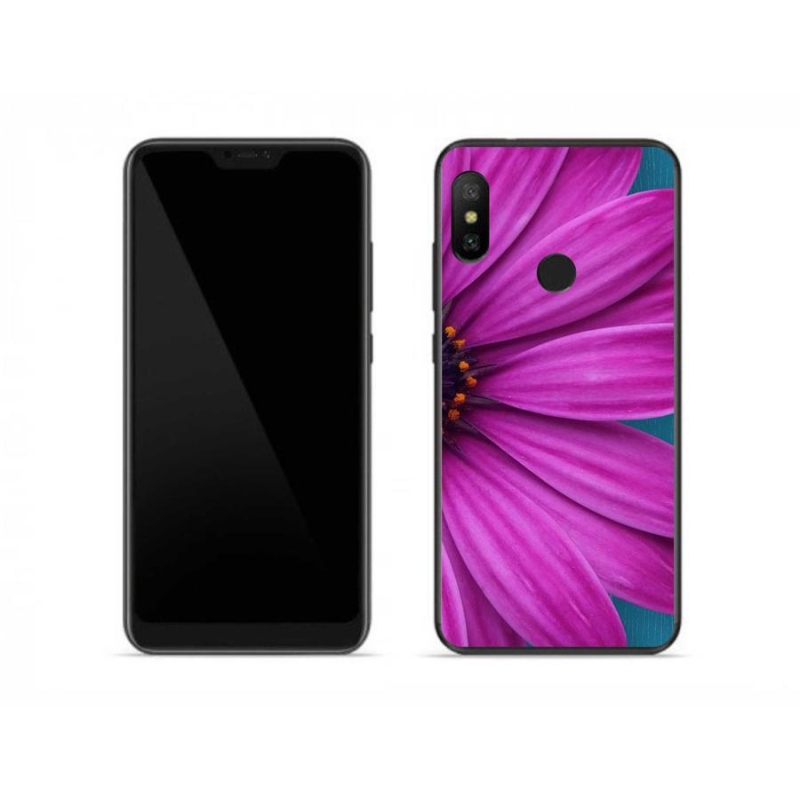 Gelový obal mmCase na mobil Xiaomi Redmi Note 6 Pro - fialová kopretina