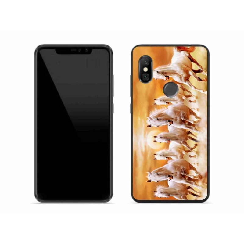 Gelový obal mmCase na mobil Xiaomi Redmi Note 6 Pro - koně 2