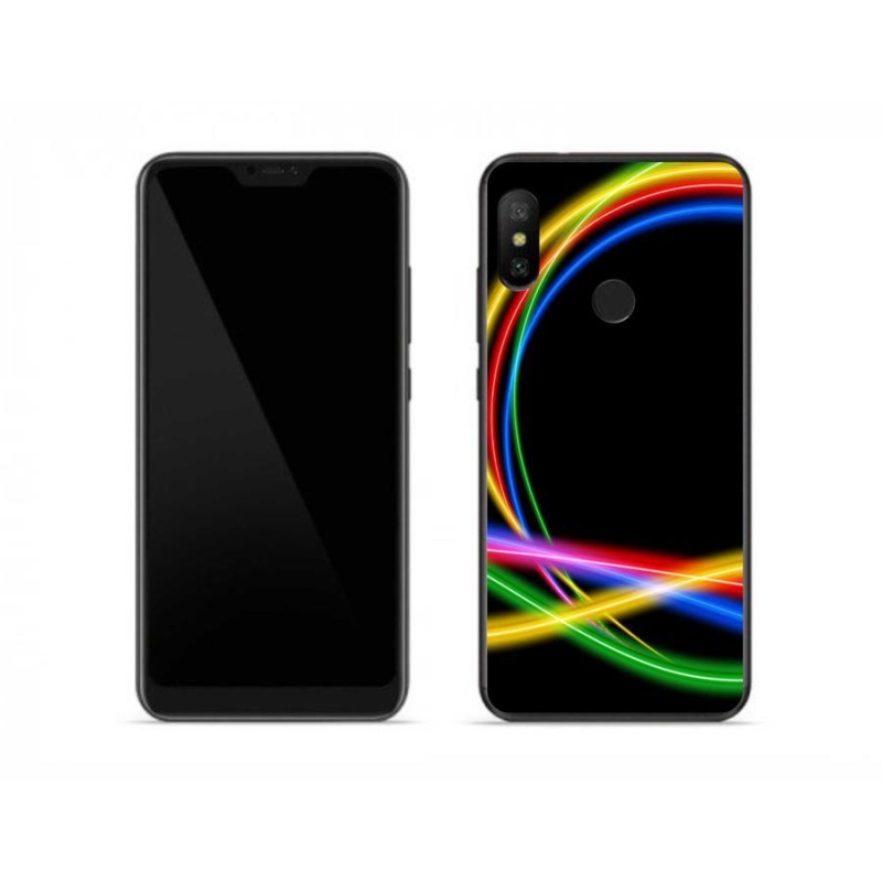 Gelový obal mmCase na mobil Xiaomi Redmi Note 6 Pro - neonové kruhy