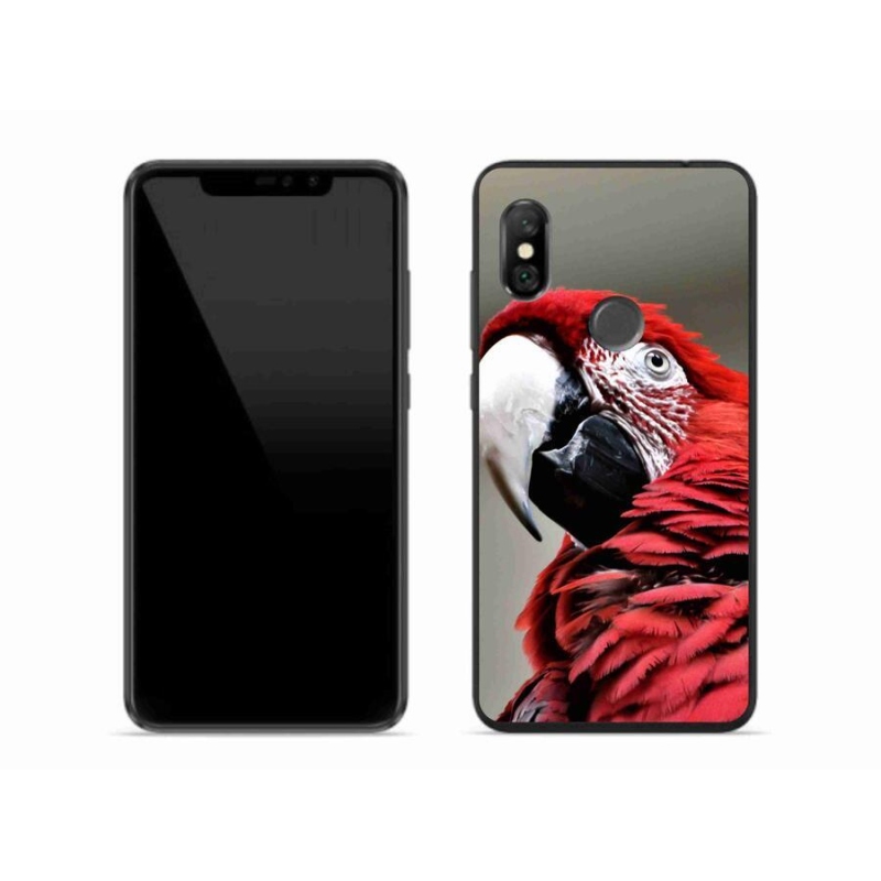 Gelový obal mmCase na mobil Xiaomi Redmi Note 6 Pro - papoušek ara červený