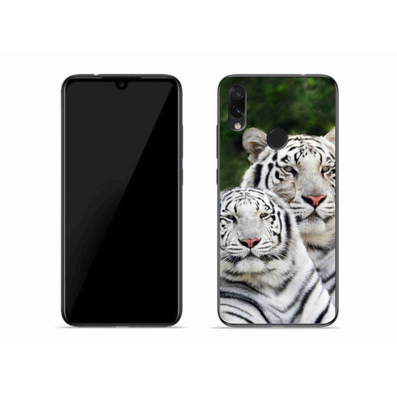 Gelový obal mmCase na mobil Xiaomi Redmi Note 7 - bílí tygři