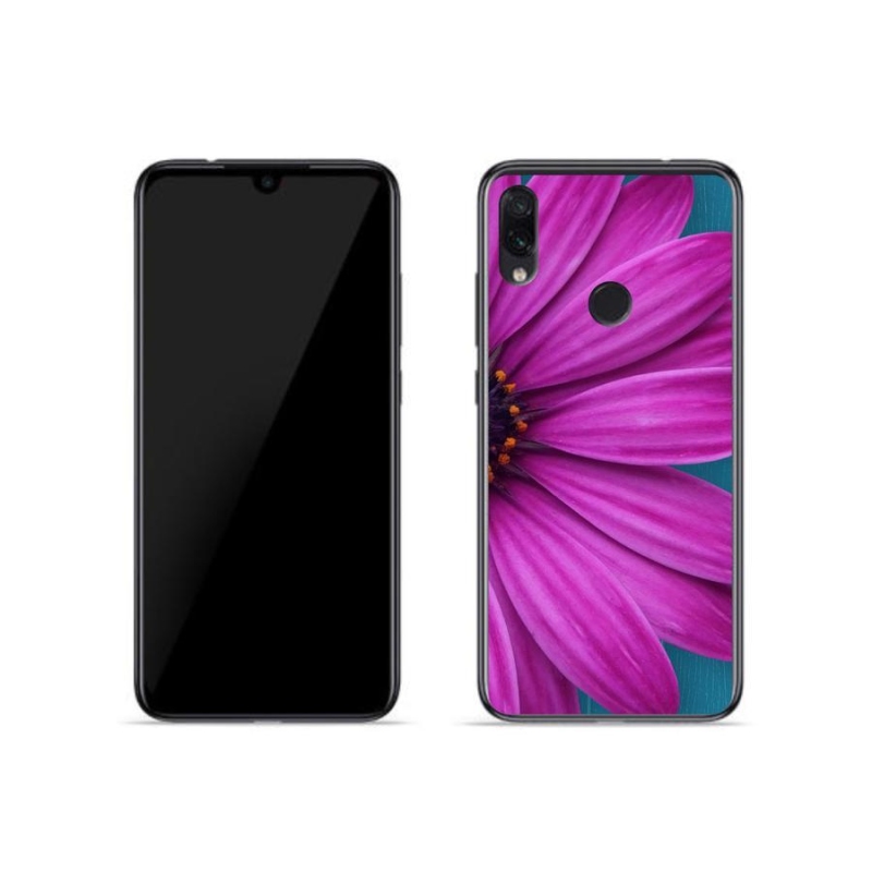 Gelový obal mmCase na mobil Xiaomi Redmi Note 7 - fialová kopretina