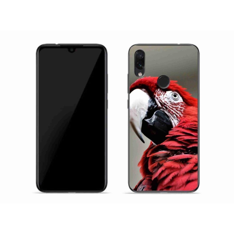 Gelový obal mmCase na mobil Xiaomi Redmi Note 7 - papoušek ara červený