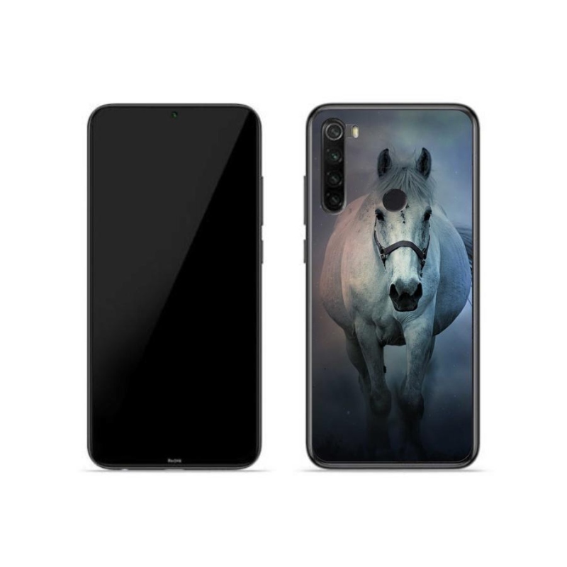 Gelový obal mmCase na mobil Xiaomi Redmi Note 8 - běžící bílý kůň