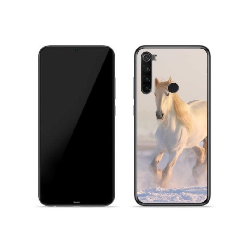 Gelový obal mmCase na mobil Xiaomi Redmi Note 8 - kůň ve sněhu