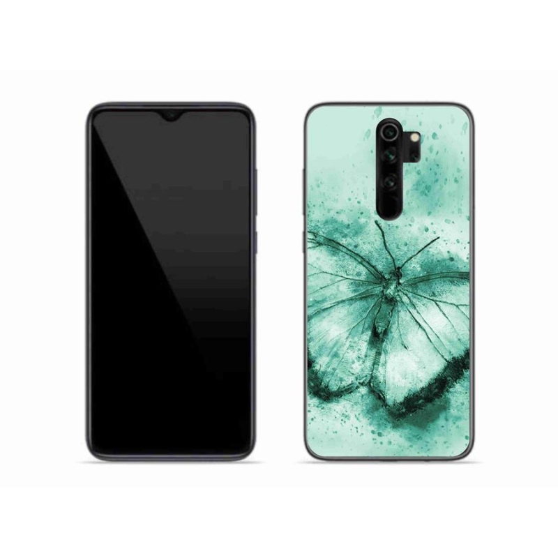 Gelový obal mmCase na mobil Xiaomi Redmi Note 8 Pro - zelený motýl