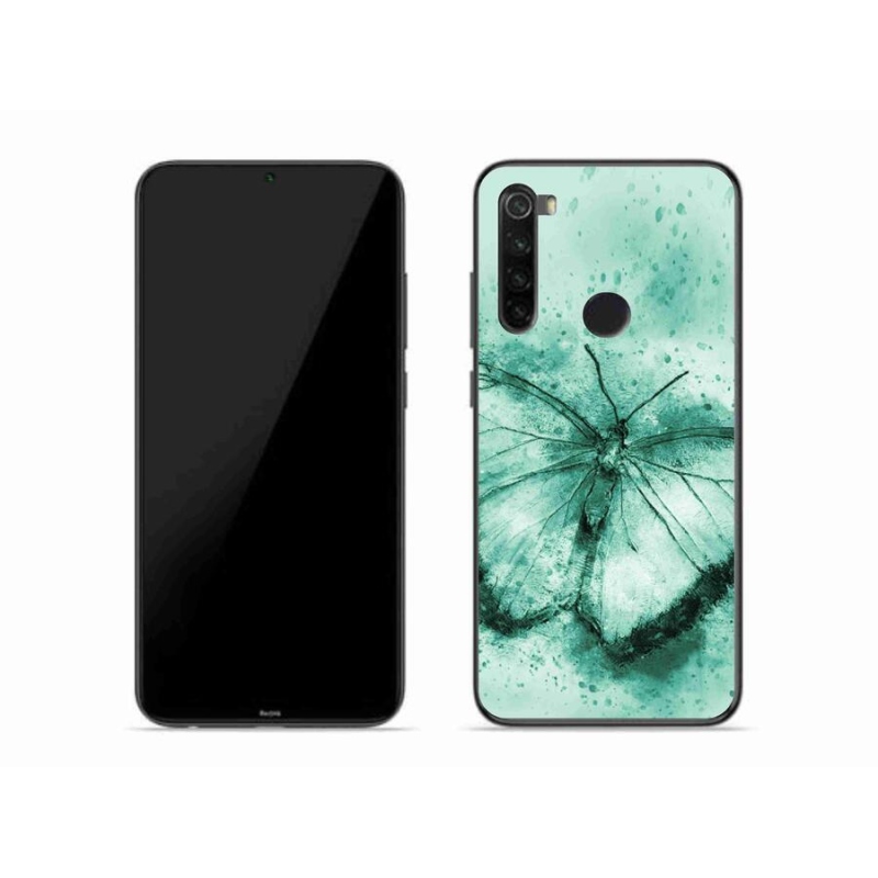 Gelový obal mmCase na mobil Xiaomi Redmi Note 8 - zelený motýl