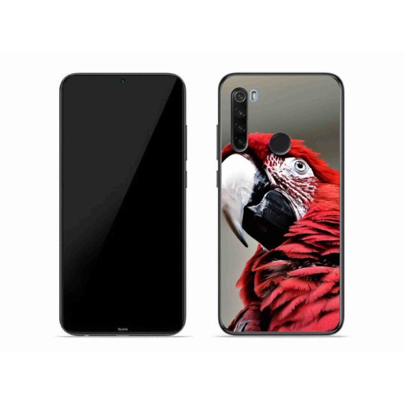 Gelový obal mmCase na mobil Xiaomi Redmi Note 8T - papoušek ara červený