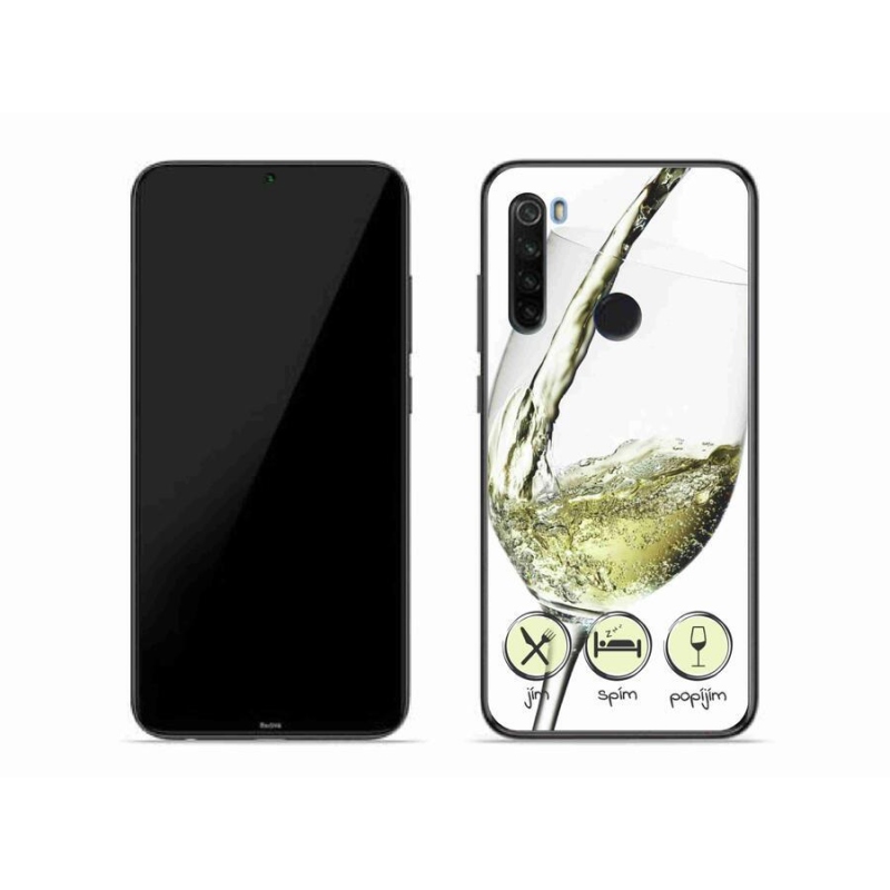 Gelový obal mmCase na mobil Xiaomi Redmi Note 8T - sklenička vína bílé