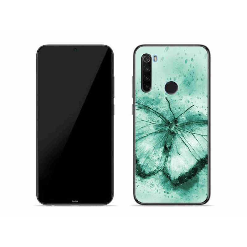Gelový obal mmCase na mobil Xiaomi Redmi Note 8T - zelený motýl
