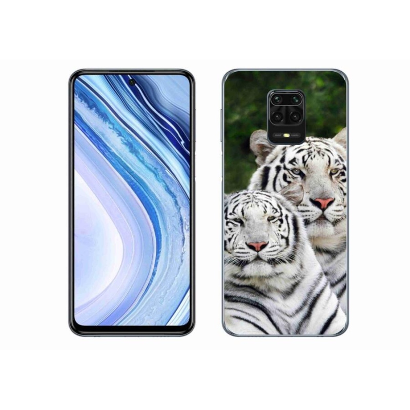 Gelový obal mmCase na mobil Xiaomi Redmi Note 9 Pro - bílí tygři