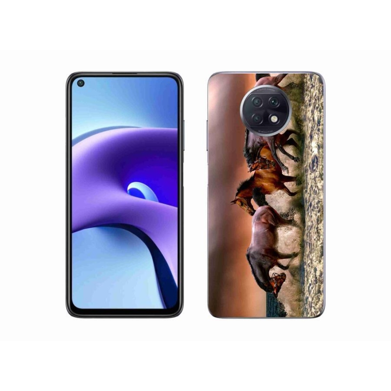 Gelový obal mmCase na mobil Xiaomi Redmi Note 9T 5G - koně 1