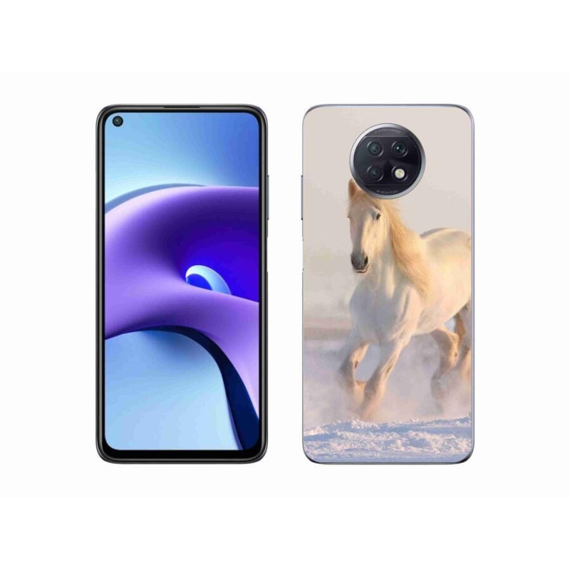 Gelový obal mmCase na mobil Xiaomi Redmi Note 9T 5G - kůň ve sněhu