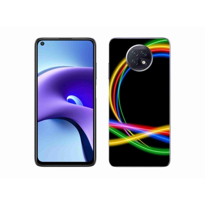 Gelový obal mmCase na mobil Xiaomi Redmi Note 9T 5G - neonové kruhy