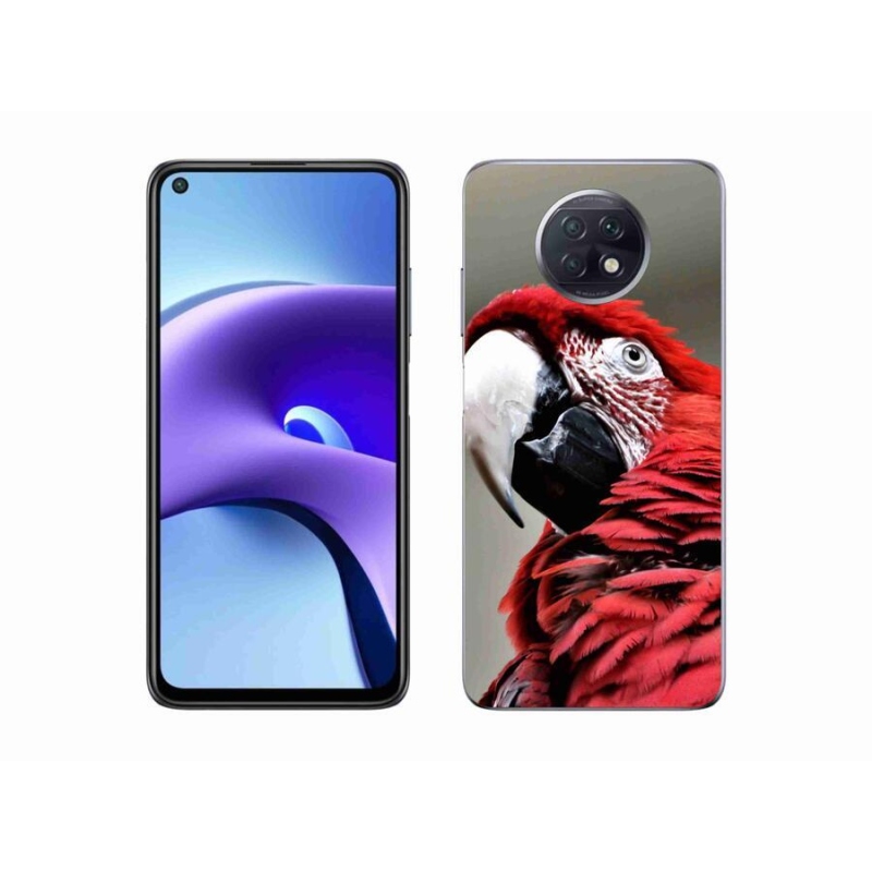 Gelový obal mmCase na mobil Xiaomi Redmi Note 9T 5G - papoušek ara červený