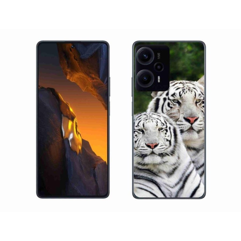 Gelový obal mmCase na Xiaomi Poco F5 - bílí tygři