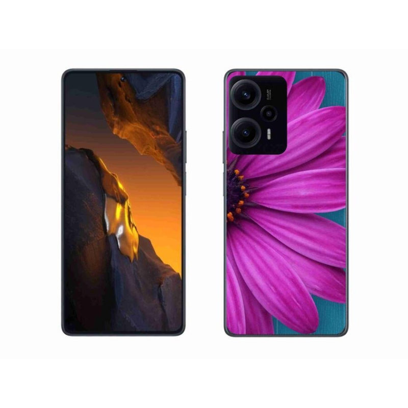 Gelový obal mmCase na Xiaomi Poco F5 - fialová kopretina