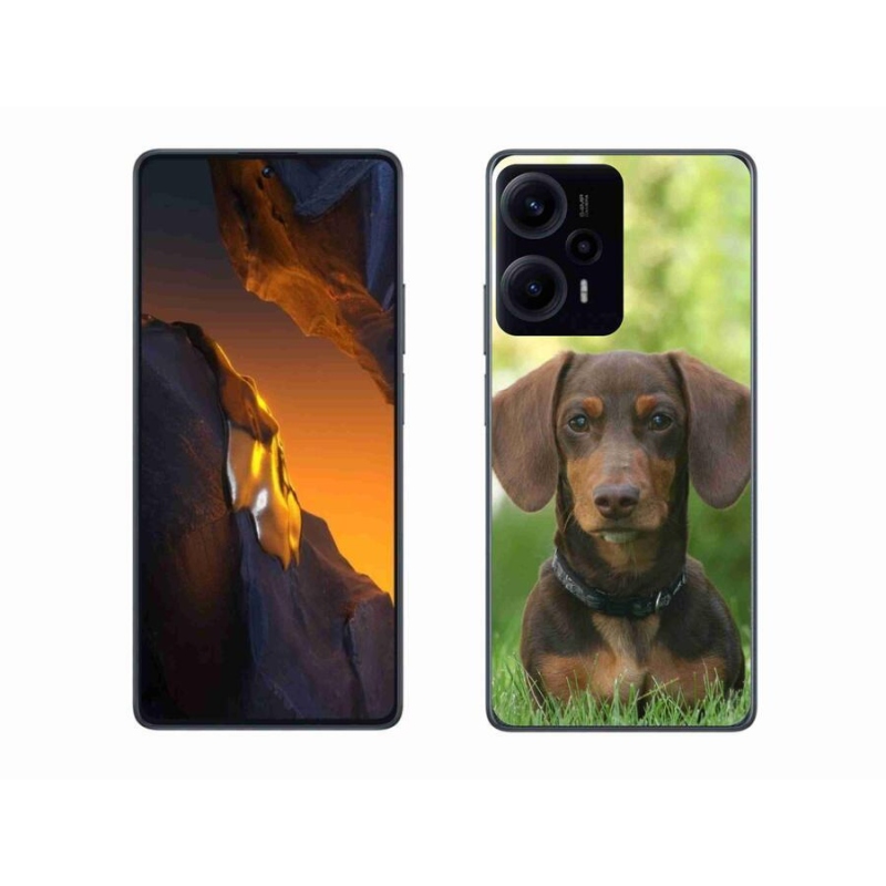 Gelový obal mmCase na Xiaomi Poco F5 - hnědý jezevčík
