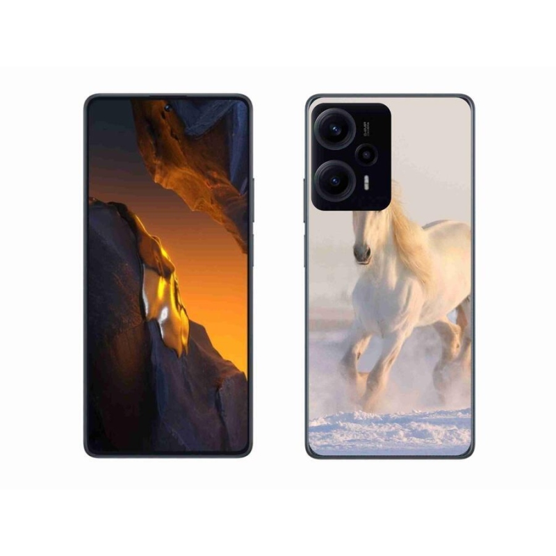 Gelový obal mmCase na Xiaomi Poco F5 - kůň ve sněhu