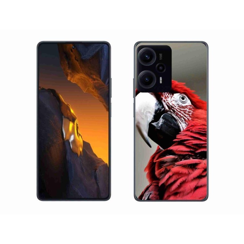 Gelový obal mmCase na Xiaomi Poco F5 - papoušek ara červený