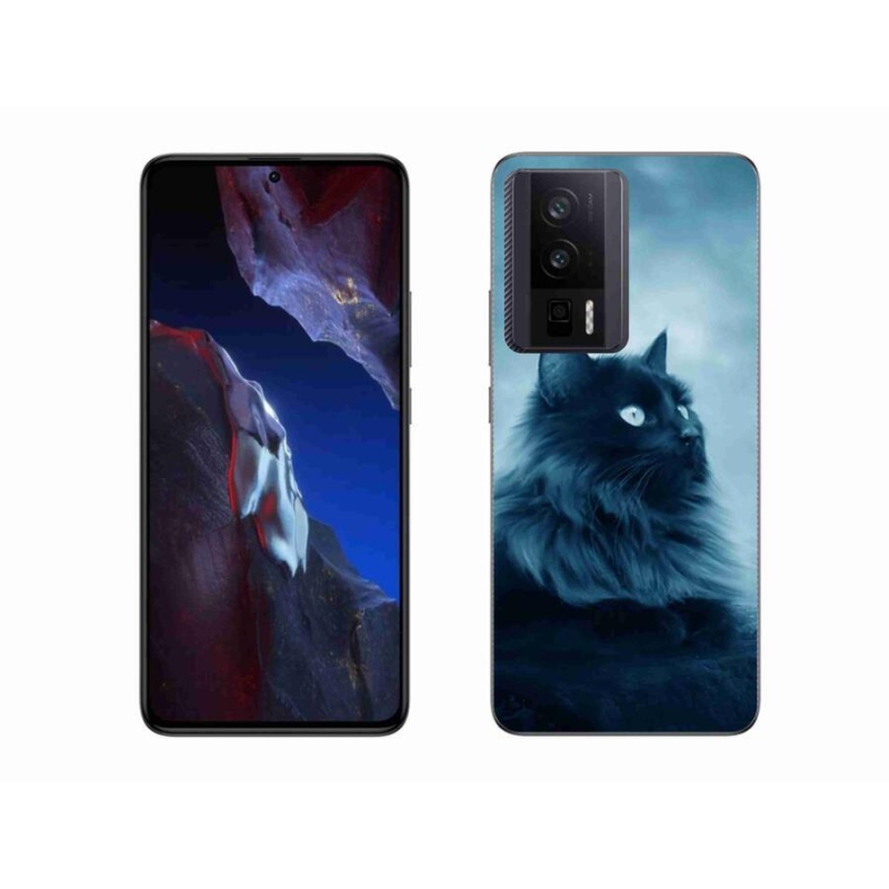 Gelový obal mmCase na Xiaomi Poco F5 Pro - černá kočka 1