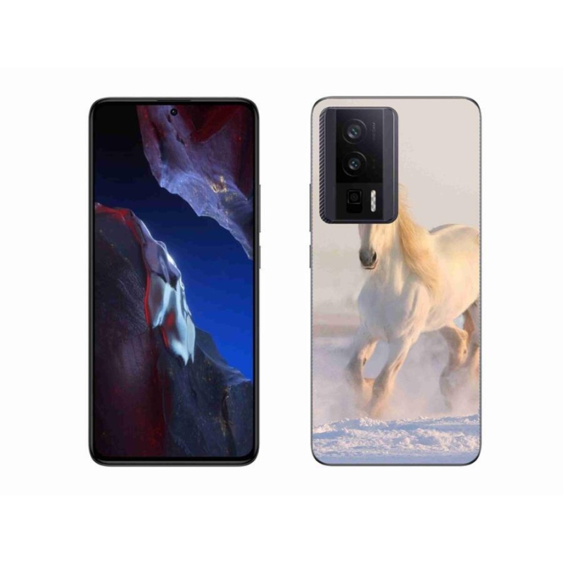 Gelový obal mmCase na Xiaomi Poco F5 Pro - kůň ve sněhu