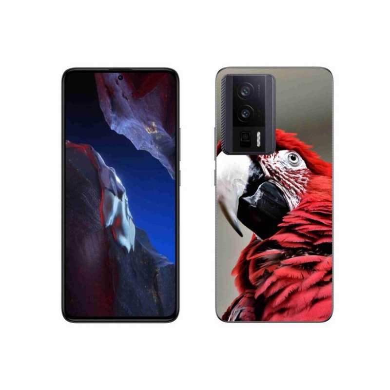 Gelový obal mmCase na Xiaomi Poco F5 Pro - papoušek ara červený