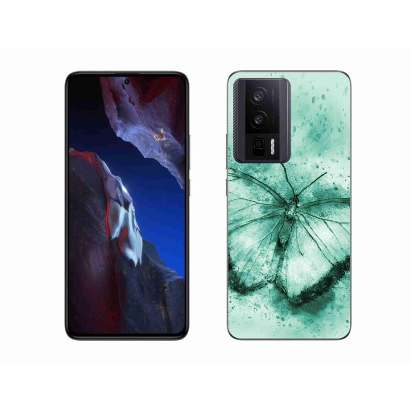 Gelový obal mmCase na Xiaomi Poco F5 Pro - zelený motýl