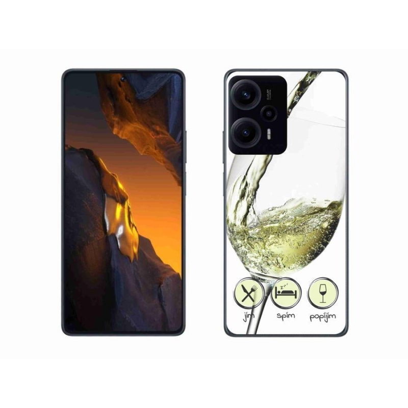 Gelový obal mmCase na Xiaomi Poco F5 - sklenička vína bílé