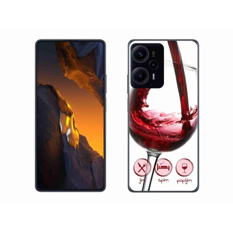 Gelový obal mmCase na Xiaomi Poco F5 - sklenička vína červené