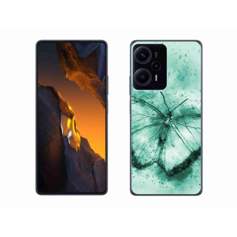 Gelový obal mmCase na Xiaomi Poco F5 - zelený motýl
