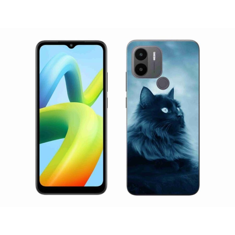 Gelový obal mmCase na Xiaomi Redmi A1+/A2+ - černá kočka 1
