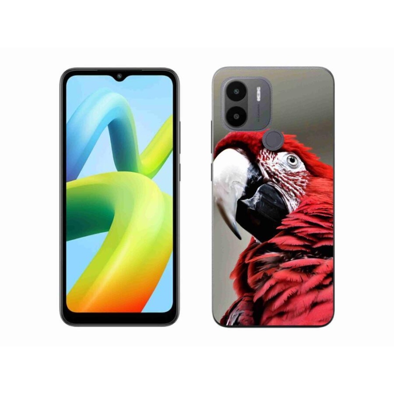 Gelový obal mmCase na Xiaomi Redmi A1+/A2+ - papoušek ara červený