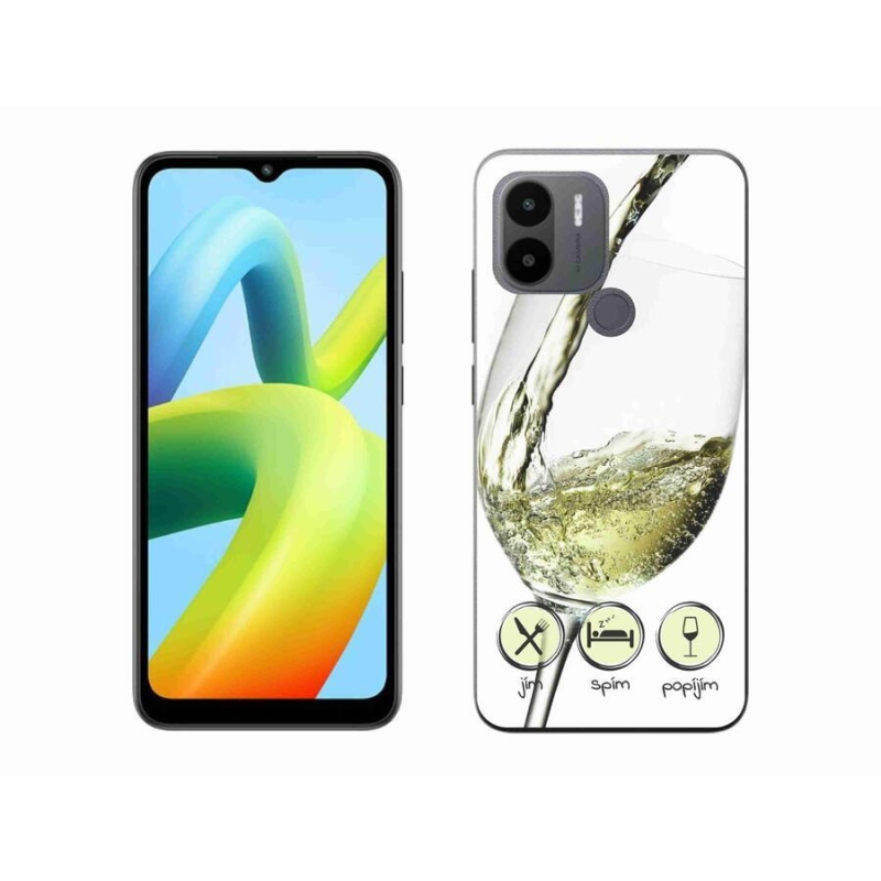 Gelový obal mmCase na Xiaomi Redmi A1+/A2+ - sklenička vína bílé