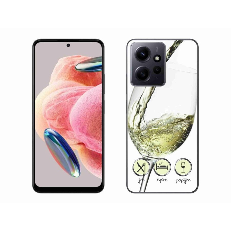 Gelový obal mmCase na Xiaomi Redmi Note 12 4G - sklenička vína bílé