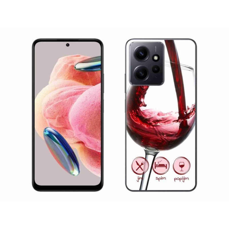 Gelový obal mmCase na Xiaomi Redmi Note 12 4G - sklenička vína červené