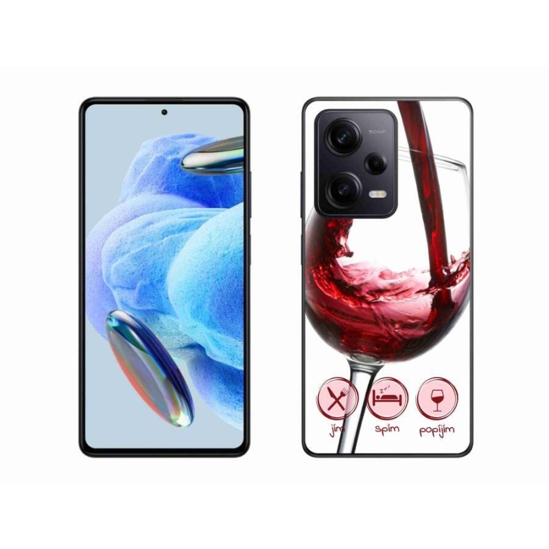 Gelový obal mmCase na Xiaomi Redmi Note 12 Pro+ 5G - sklenička vína červené