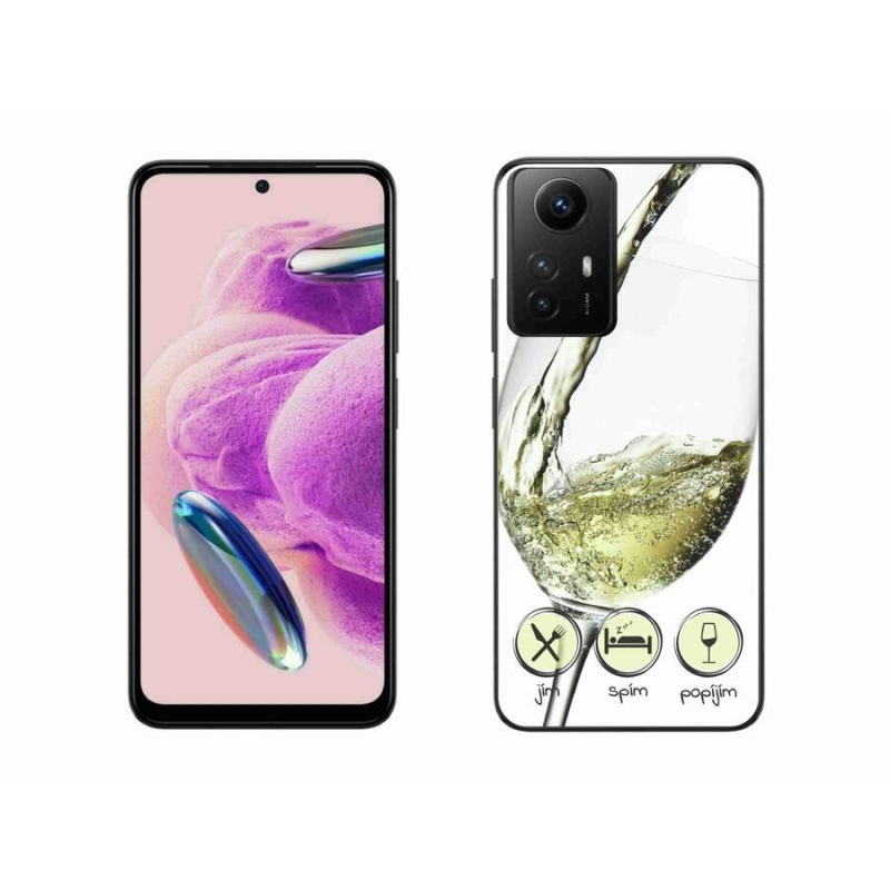 Gelový obal mmCase na Xiaomi Redmi Note 12S - sklenička vína bílé