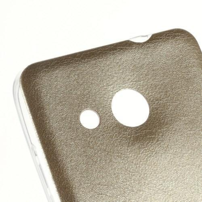 Gelový obal s jemnou koženkou na Microsoft Lumia 550 - zlatý