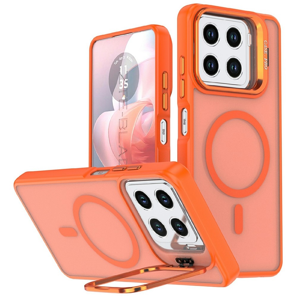 Gelový obal s pevnými zády a stojánkem na ZTE Blade A56 - oranžový