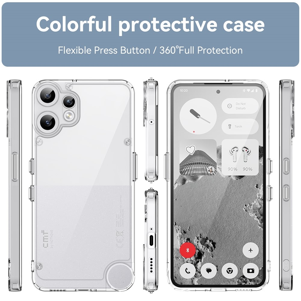 Gelový obal s pevnými zády na Nothing CMF Phone 2 Pro - průhledný