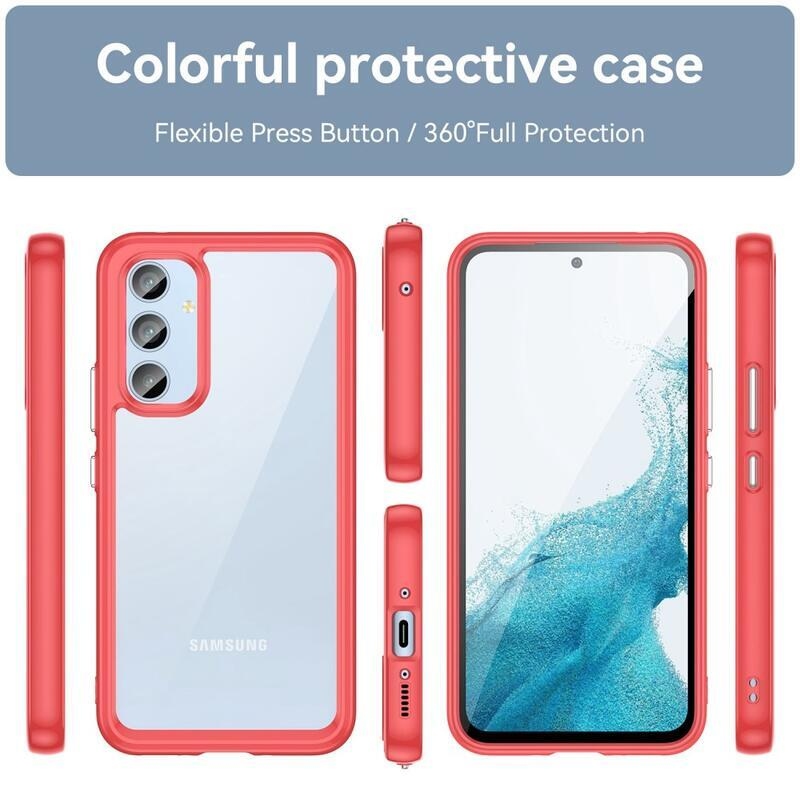 Gelový obal s pevnými zády na Samsung Galaxy A54 5G - červený