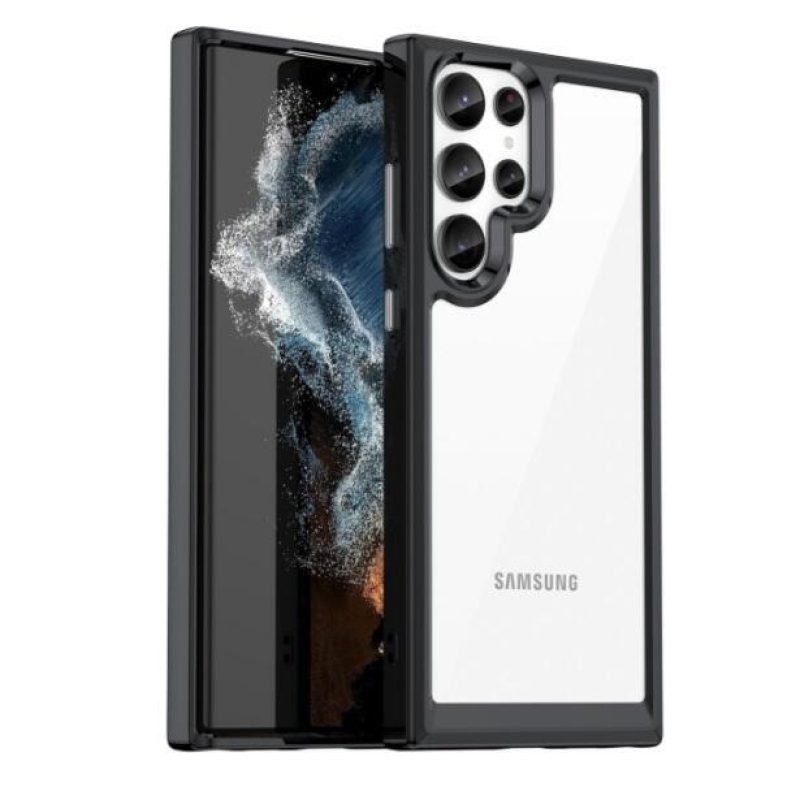 Gelový obal s pevnými zády na Samsung Galaxy S23 Ultra - černý