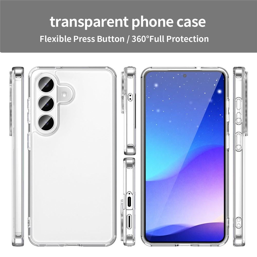 Gelový obal s pevnými zády na Samsung Galaxy S26/S26 Pro - průhledný