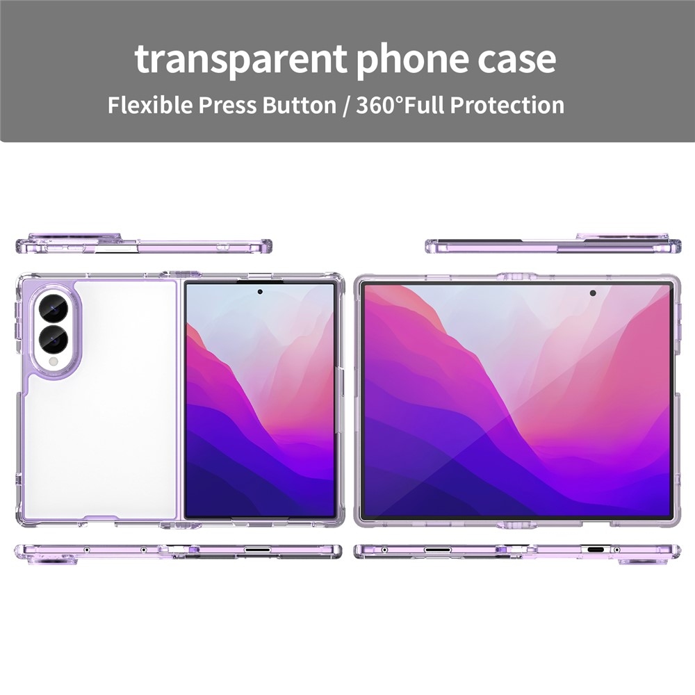 Gelový obal s pevnými zády na Samsung Galaxy Z Fold8 5G - fialový