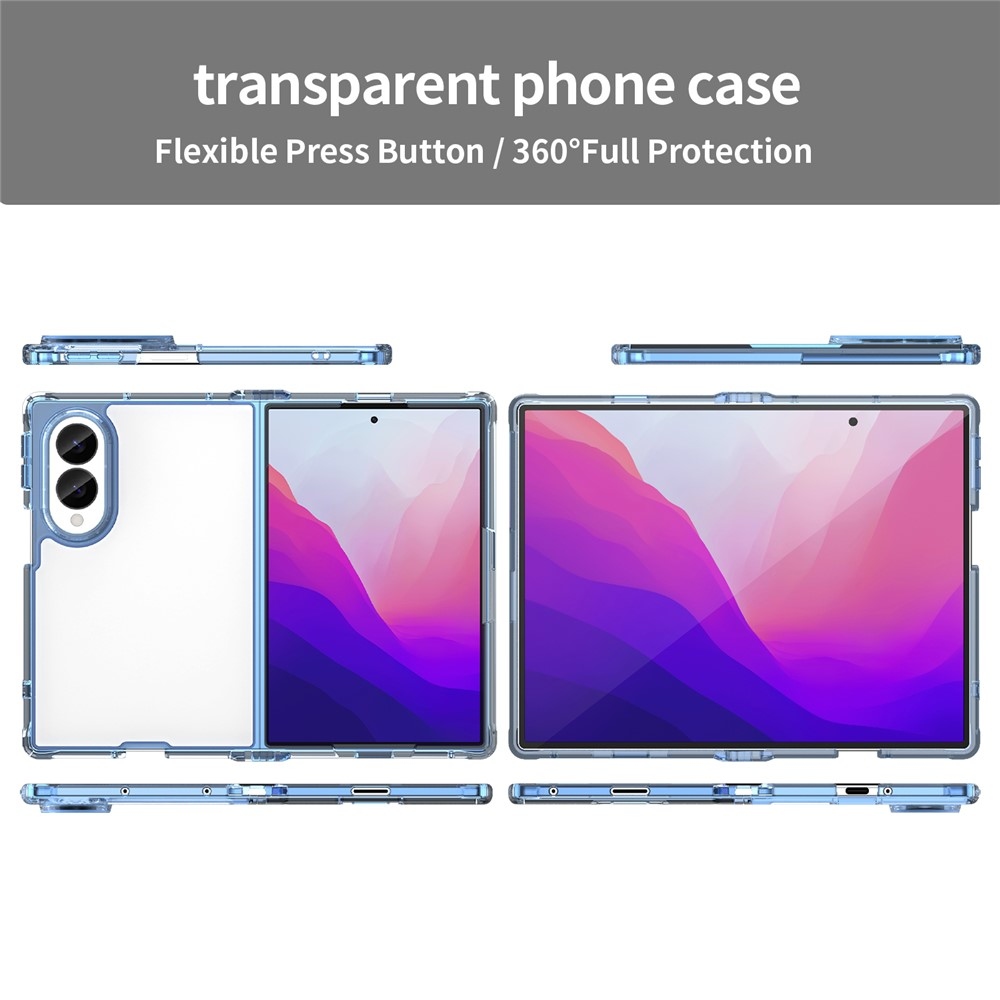 Gelový obal s pevnými zády na Samsung Galaxy Z Fold8 5G - modrý
